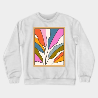 Colorful Botanical Abstract Leaves Crewneck Sweatshirt